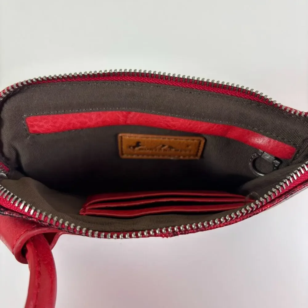 Montana West Red Metallic Snake Print Western Rodeo Glam Cowgirl Wristlet Clutch